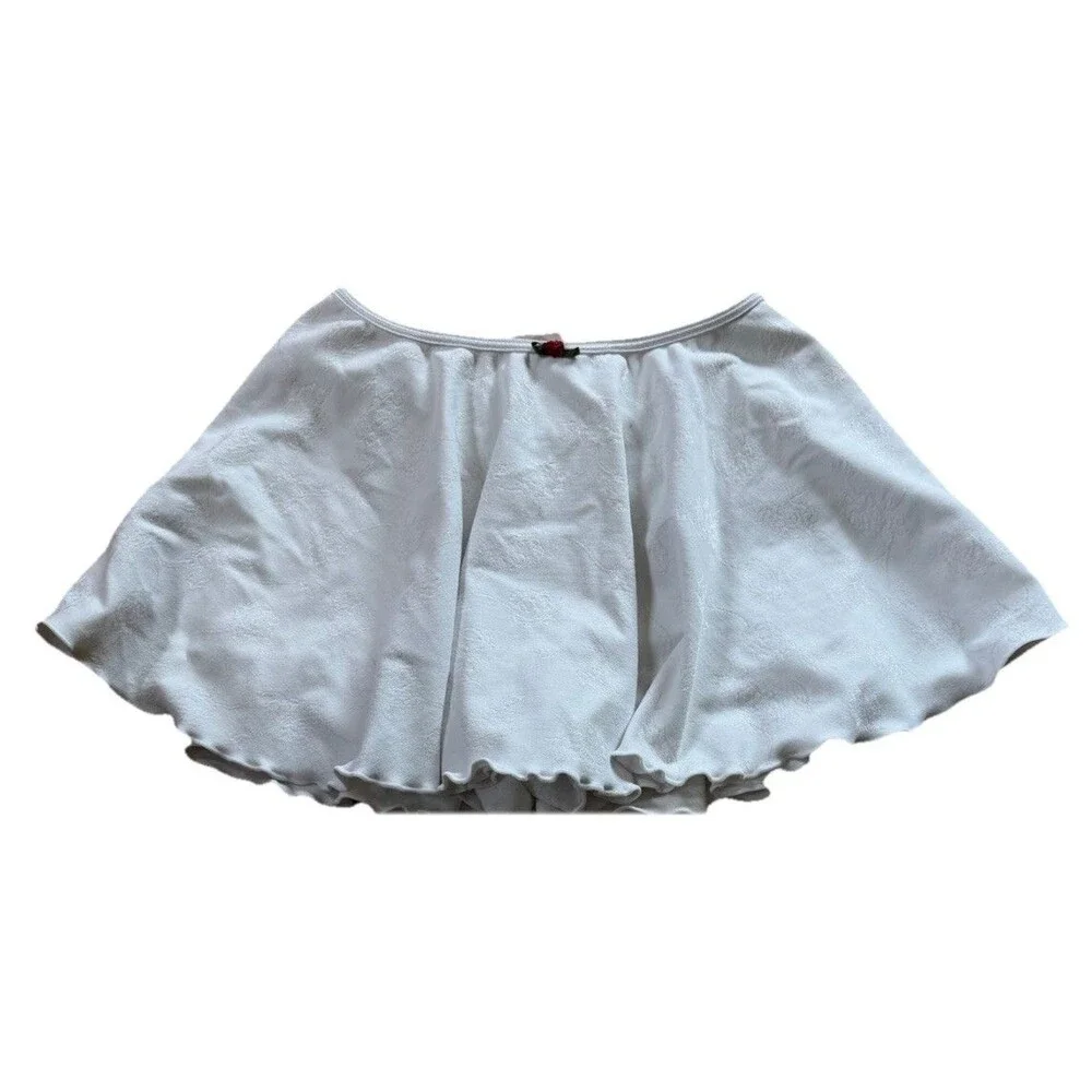 Frankies Bikinis Active XS White Floral Jacquard Swim‎ Cover Up Mini Skirt